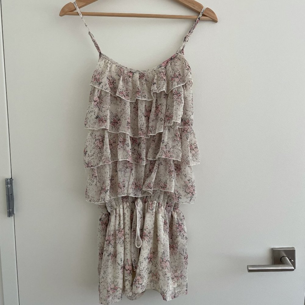 Francesca Style Spaghetti Strap Ruffled Romper S